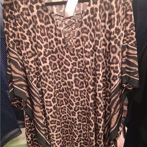 Michael Kors oversized animal print Top - cute beach cover up!
